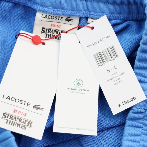Stranger Things x Lacoste Sweatpants Men's Size 5 L Netflix Organic Cotton New - Picture 7 of 15
